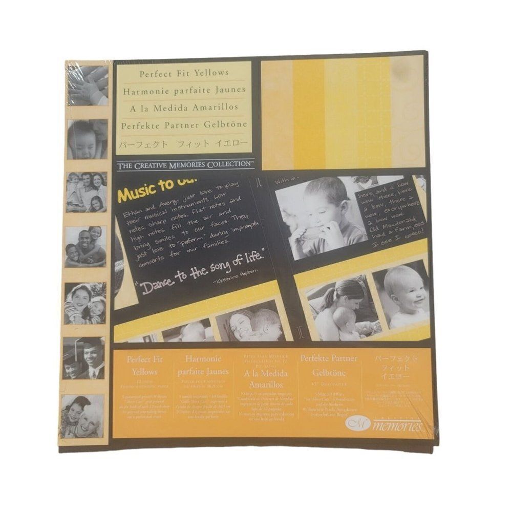 Creative Memories PERFECT FIT Yellows 12” Photo Mounting‎ Paper 5 Patterns 10pc
